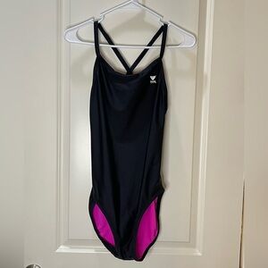 TYR Reversible Black and Pink Swimsuit Size Medium